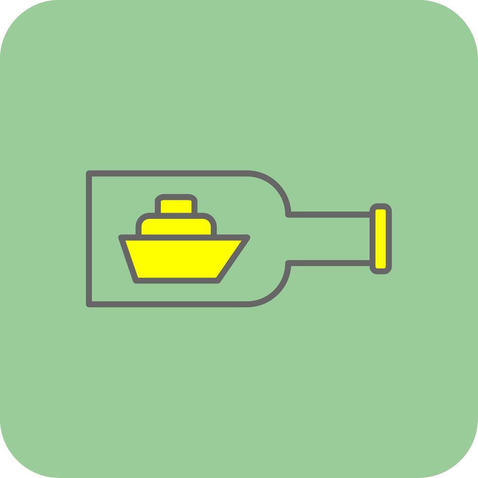 Ship In A Bottle Filled Yellow Icon vector