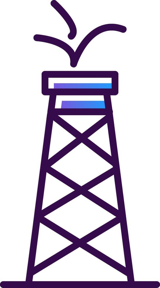 Oil Tower Gradient Filled Icon vector