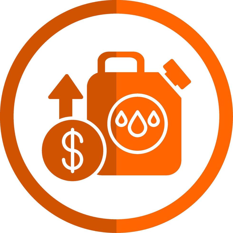 Oil Price Glyph Orange Circle Icon vector