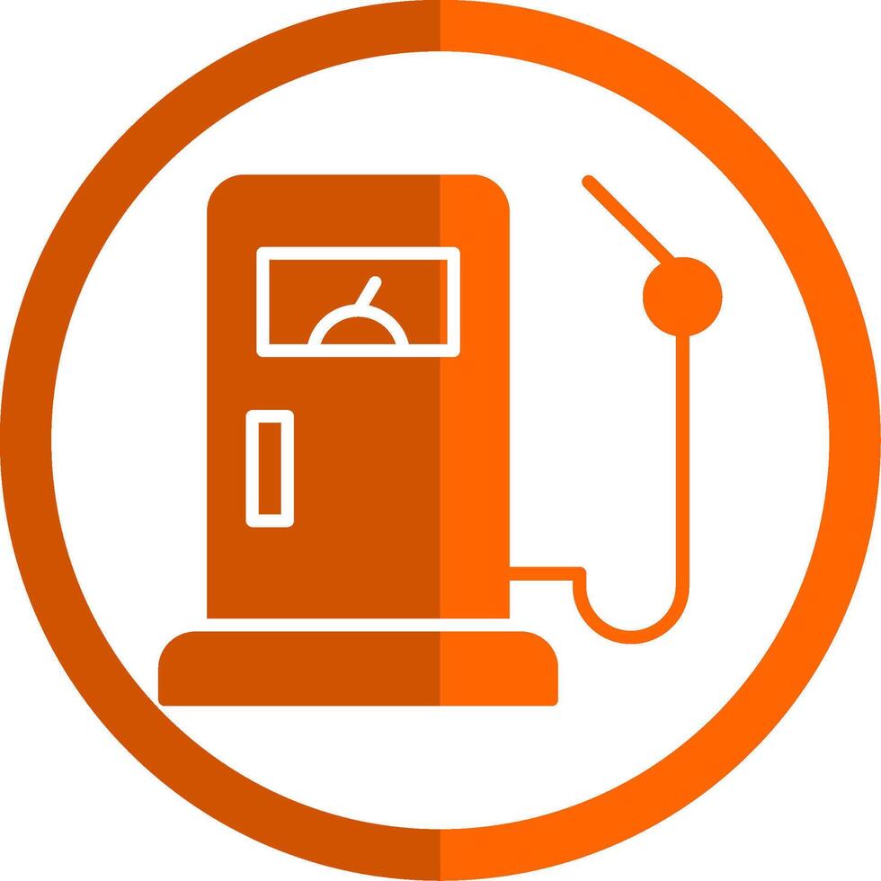Fuel Glyph Orange Circle Icon vector