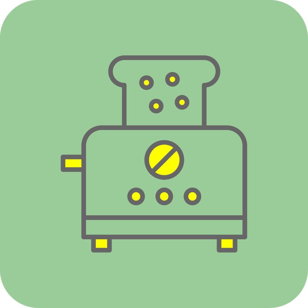 Toaster Filled Yellow Icon vector