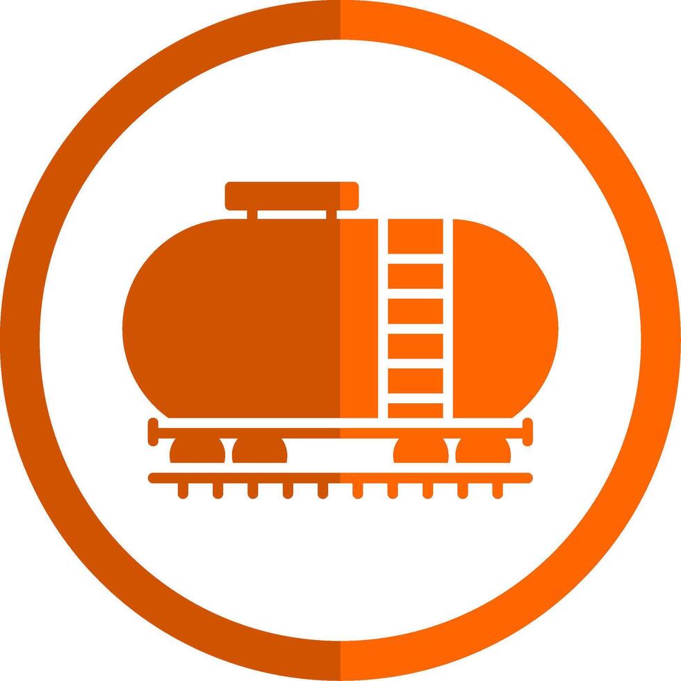 Oil Tank Glyph Orange Circle Icon vector
