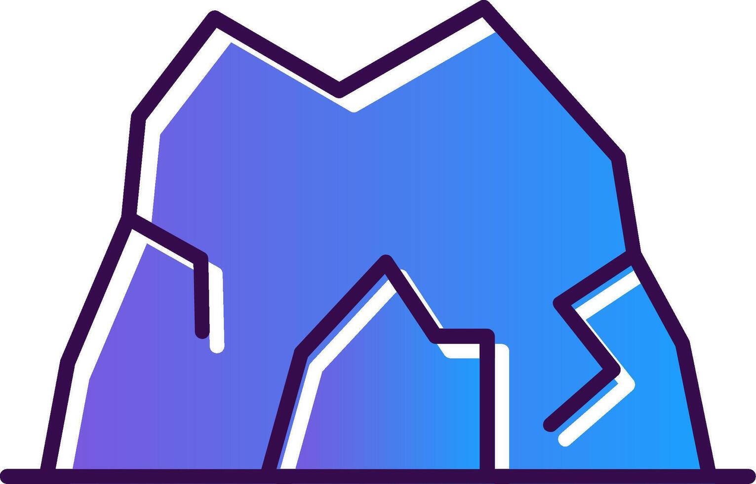 Cave Gradient Filled Icon vector