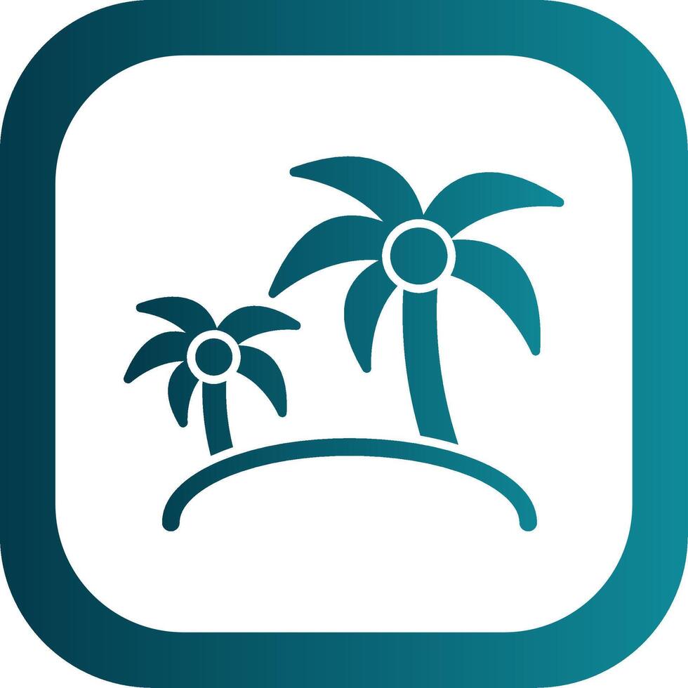 Island Glyph Gradient Round Corner Icon vector