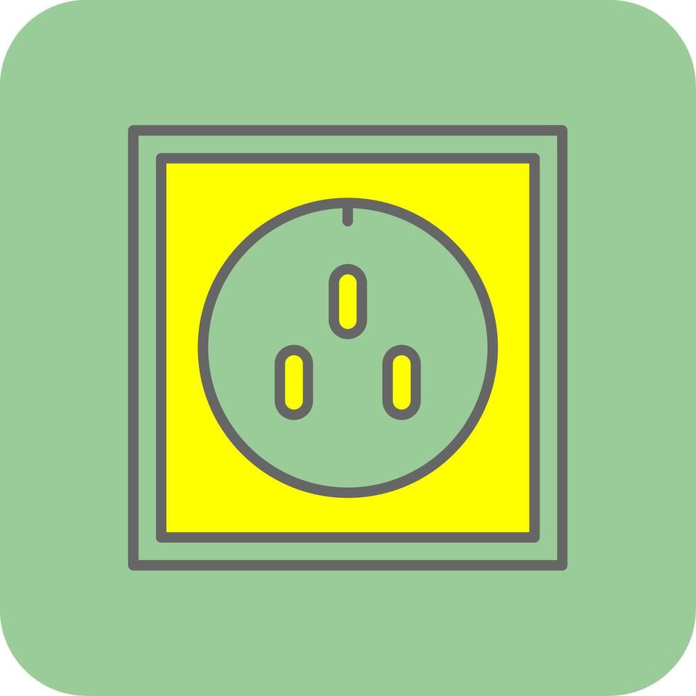 Socket Filled Yellow Icon vector