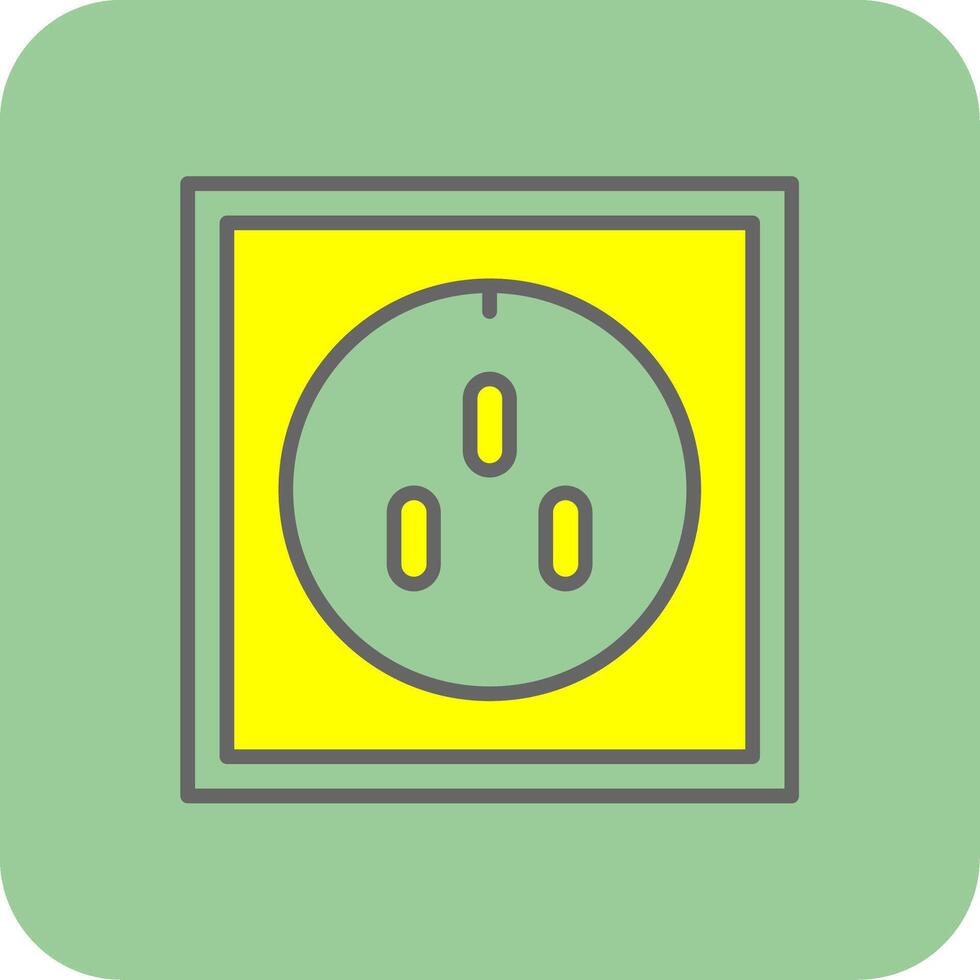 Socket Filled Yellow Icon vector