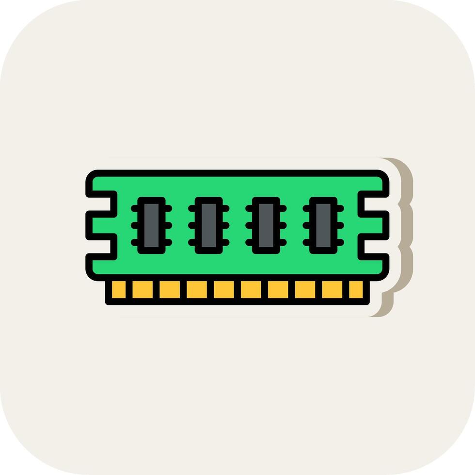 Ram Line Filled White Shadow Icon vector