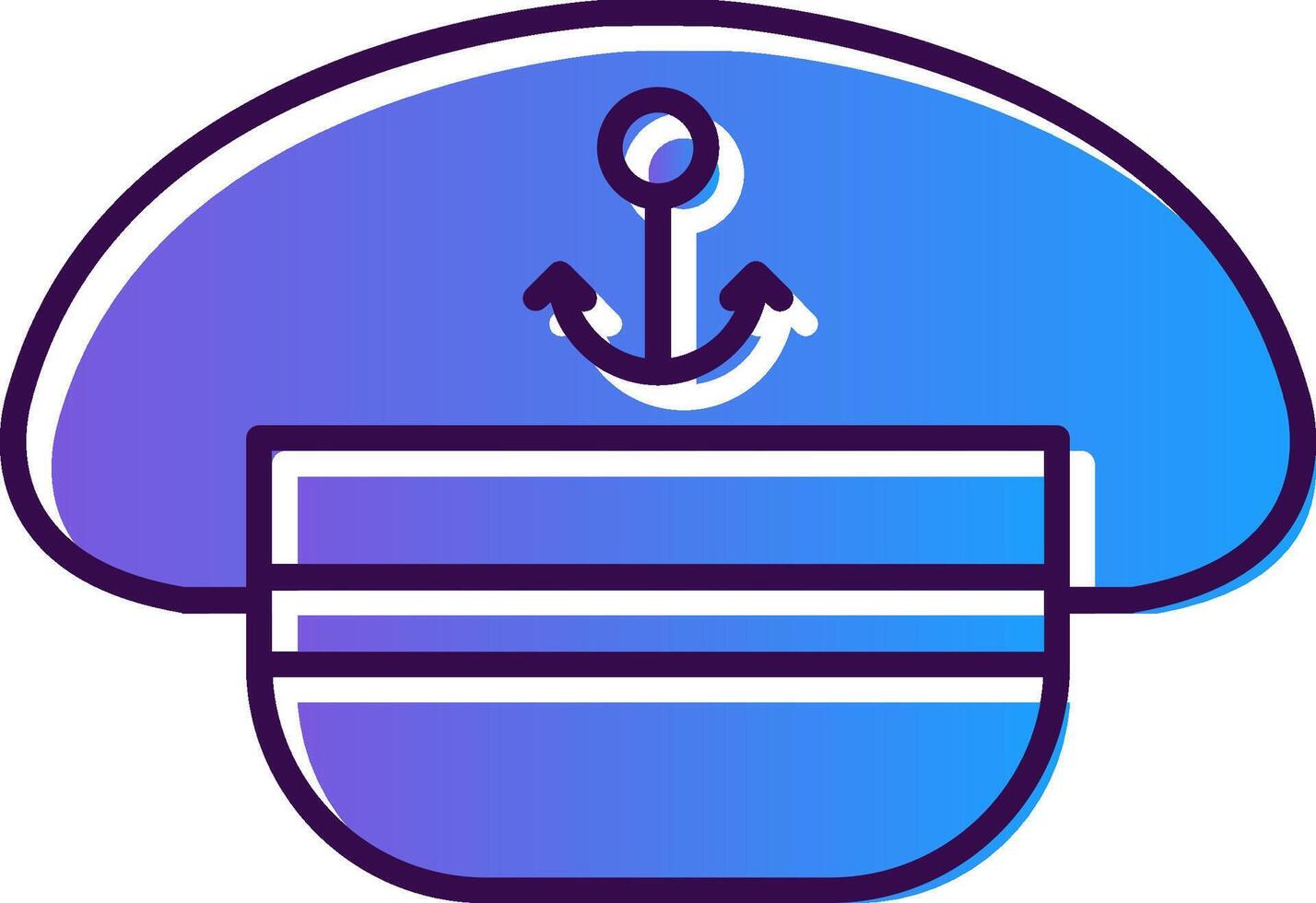 Captain Hat Gradient Filled Icon vector