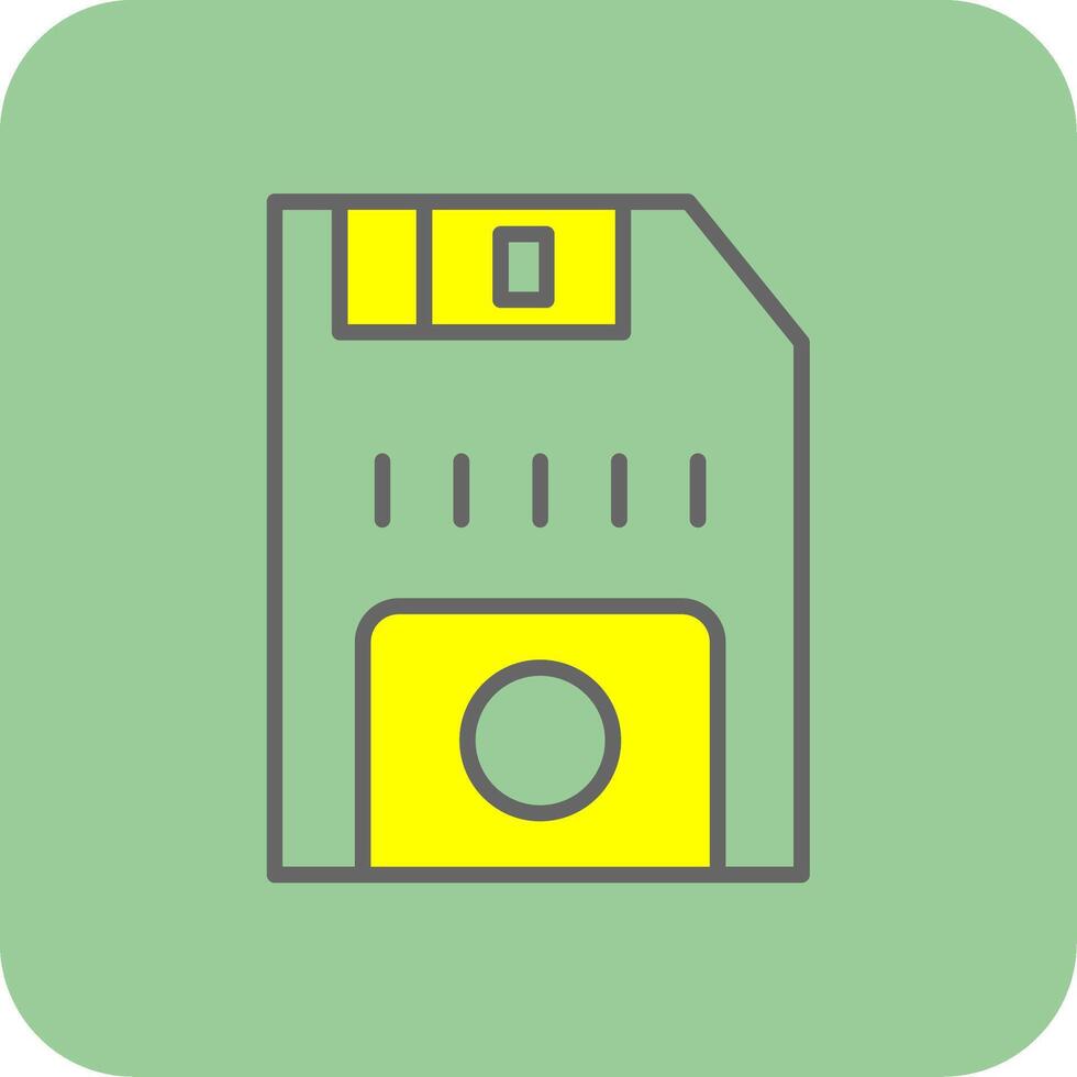 Floppy Disk Filled Yellow Icon vector