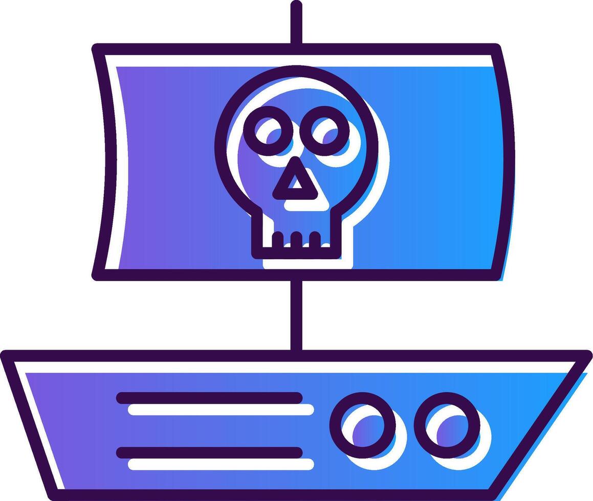 pirata degradado lleno icono vector