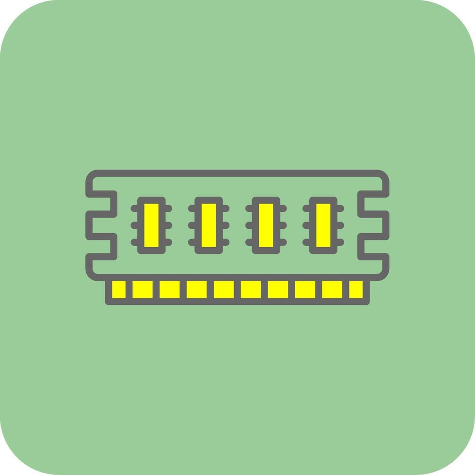 Ram Filled Yellow Icon vector