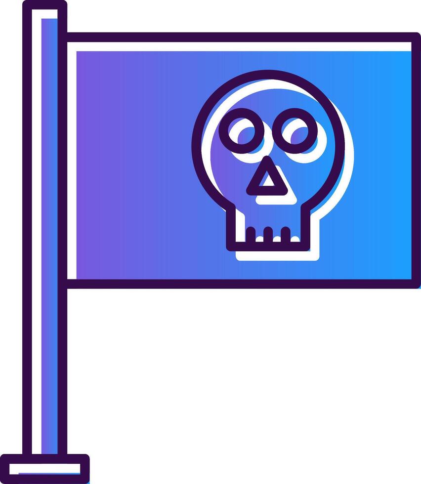 pirata bandera degradado lleno icono vector