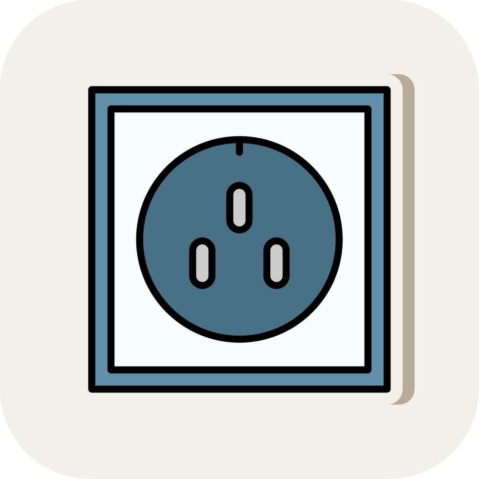 Socket Line Filled White Shadow Icon vector