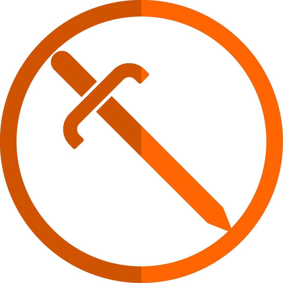Cutlass Glyph Orange Circle Icon vector