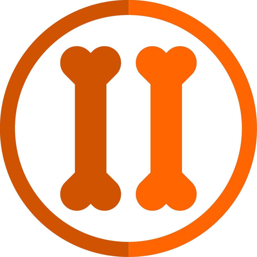 Bones Glyph Orange Circle Icon vector