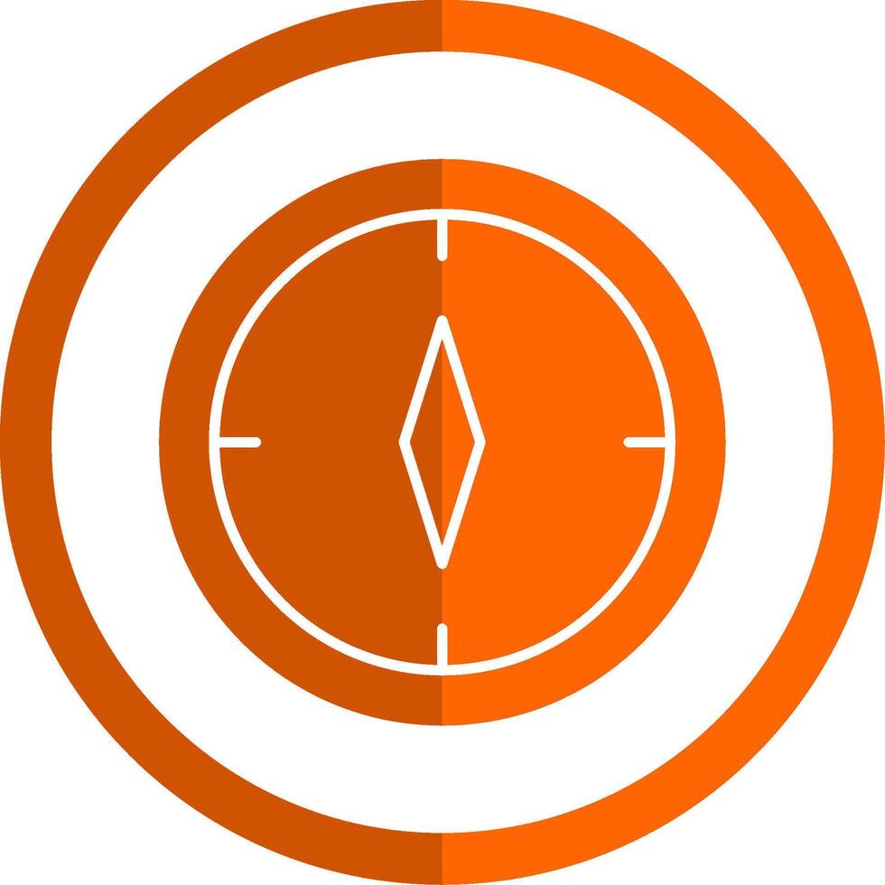 Compass Glyph Orange Circle Icon vector