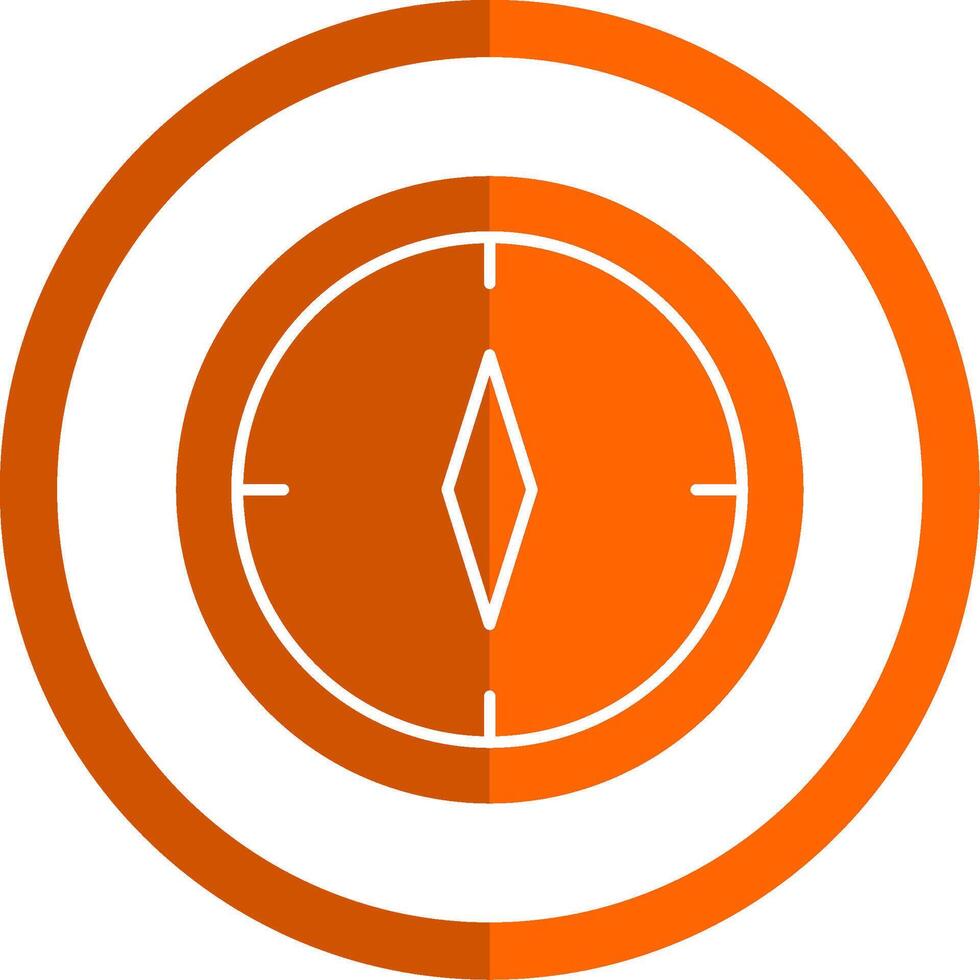 Brújula glifo naranja circulo icono vector