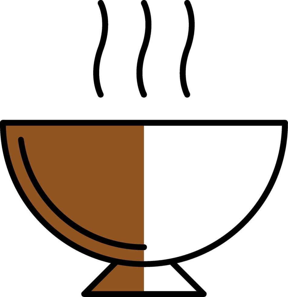 Soup Filled Half Cut Icon vector