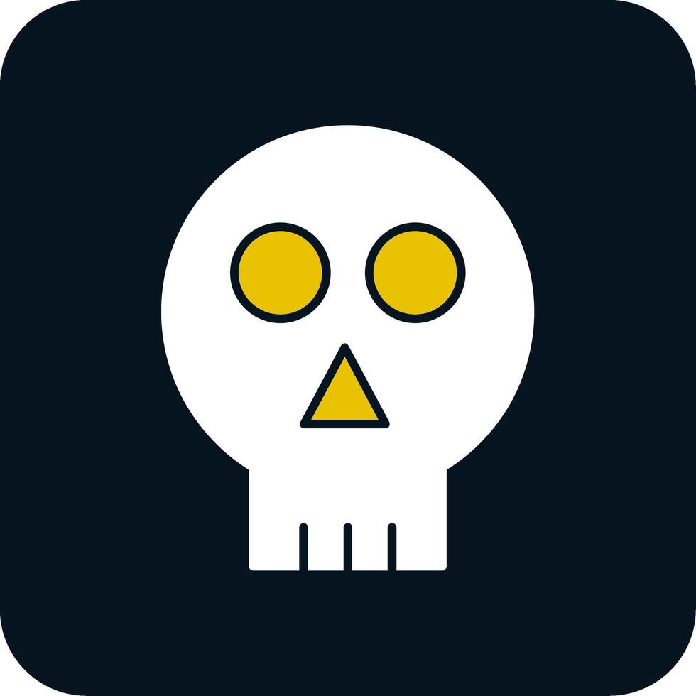 Skull Glyph Two Color Icon vector