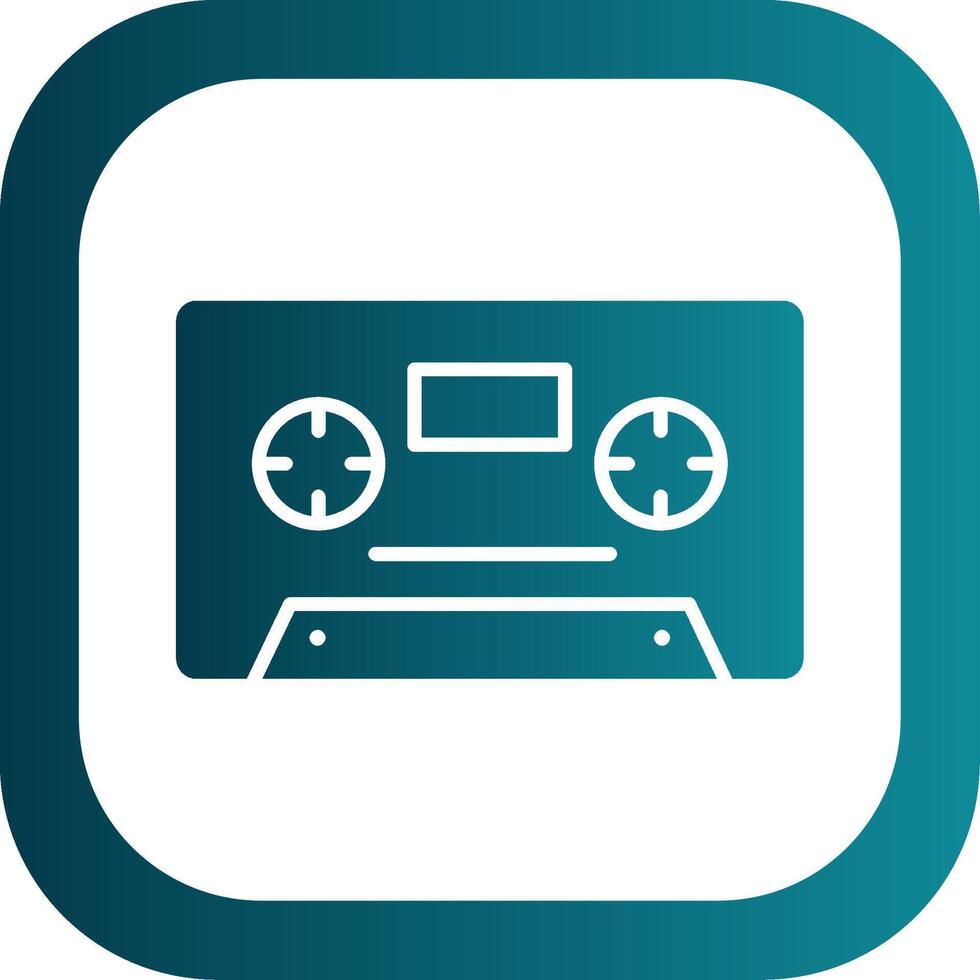 Cassette Glyph Gradient Round Corner Icon vector