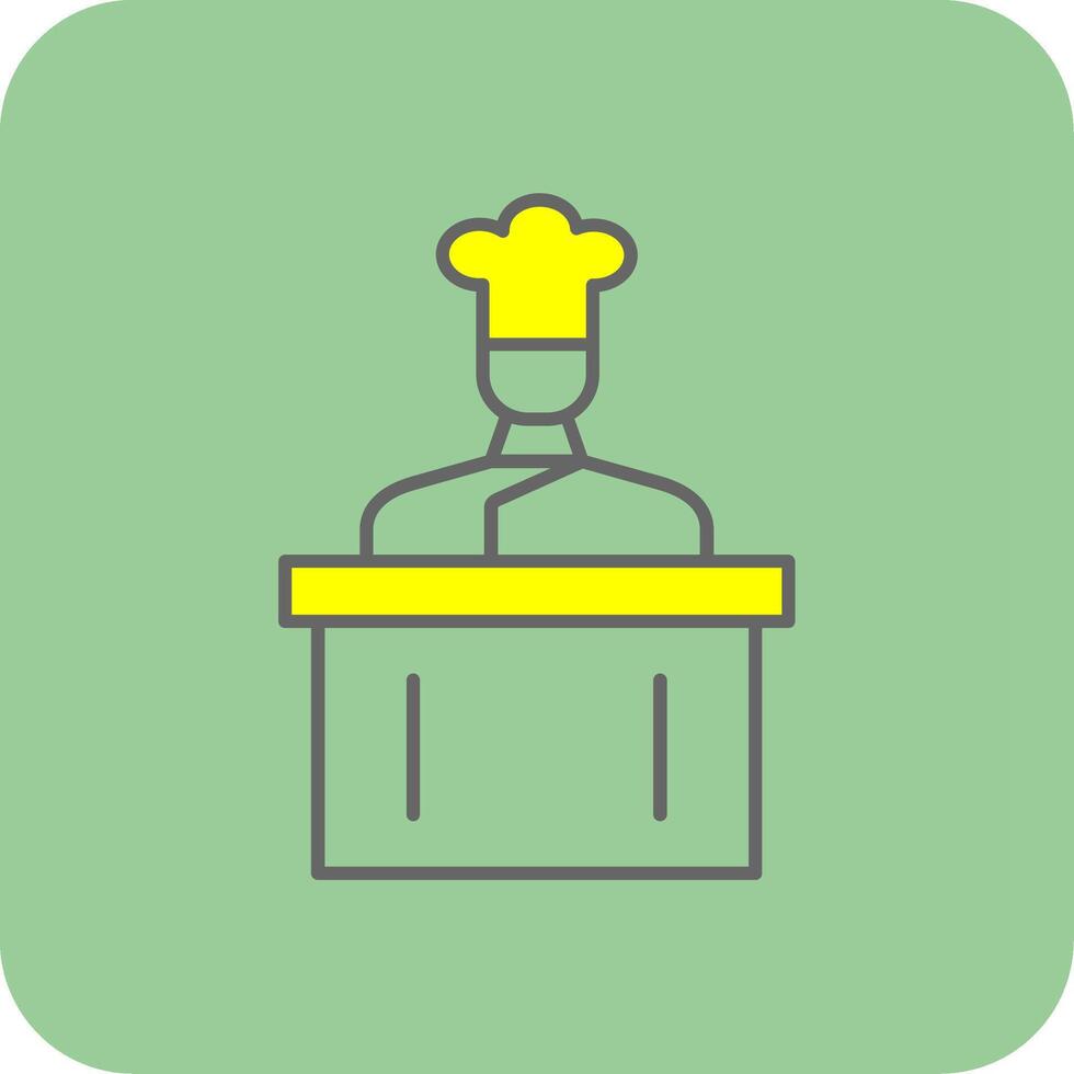 Cooking Show Filled Yellow Icon vector