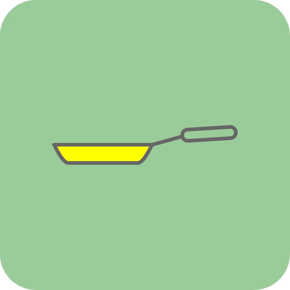 Frying Pan Filled Yellow Icon vector