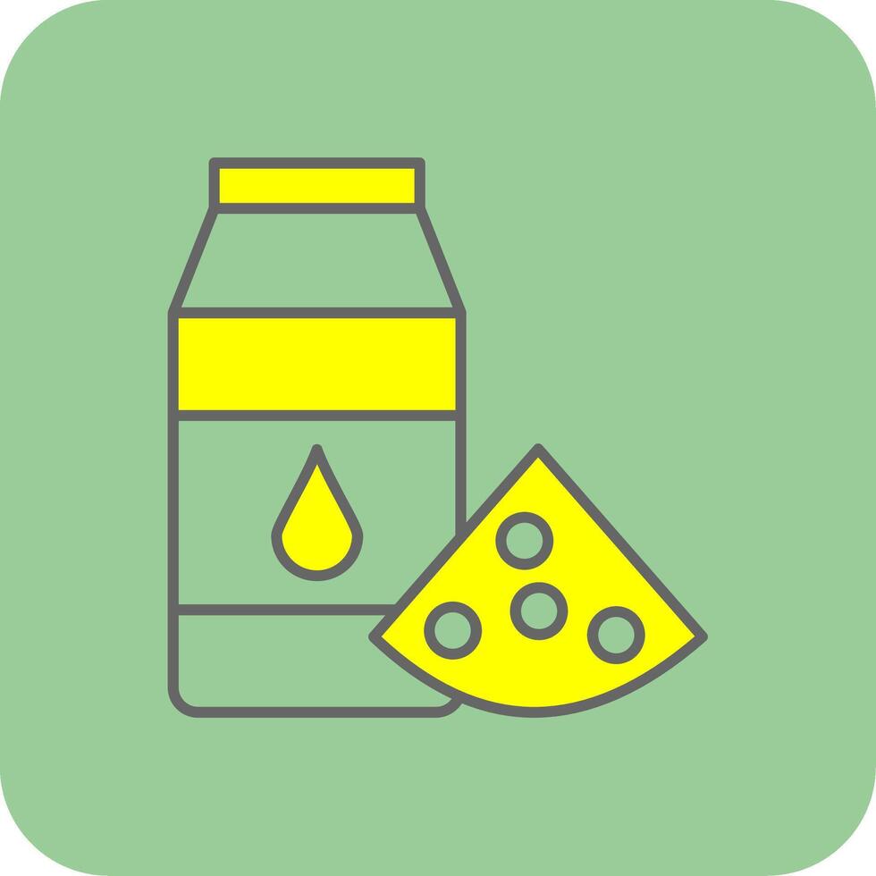 Dairy Products Filled Yellow Icon vector