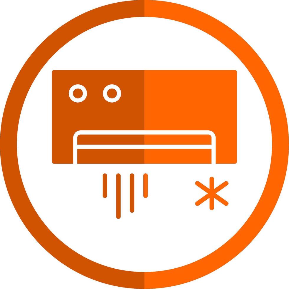 Air Conditioning Glyph Orange Circle Icon vector