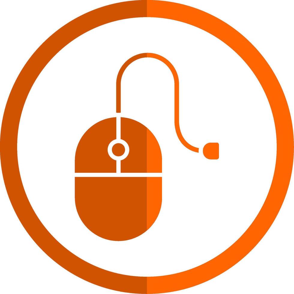 Mouse Glyph Orange Circle Icon vector