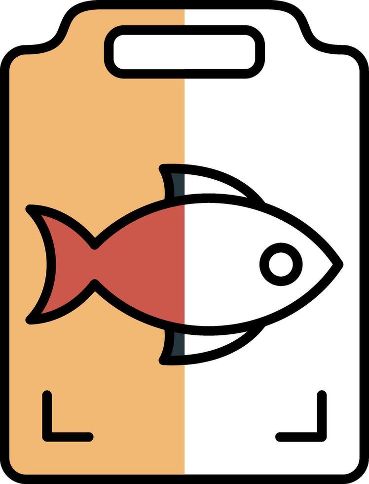 pescado Cocinando lleno medio cortar icono vector