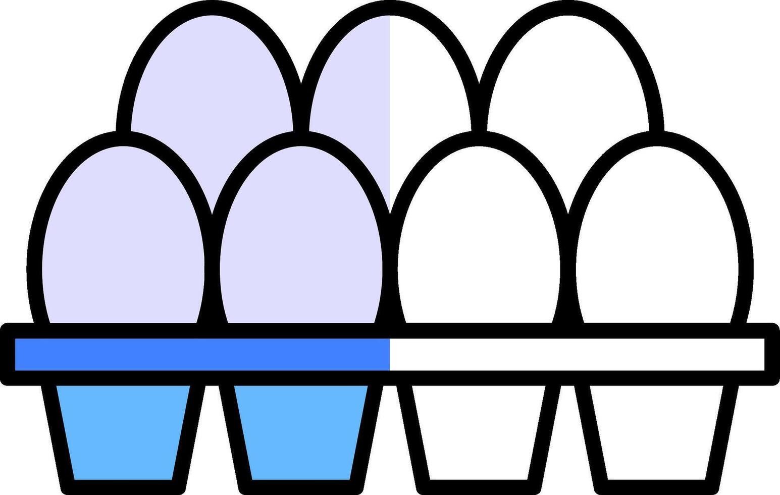 Egg Tray Filled Half Cut Icon vector