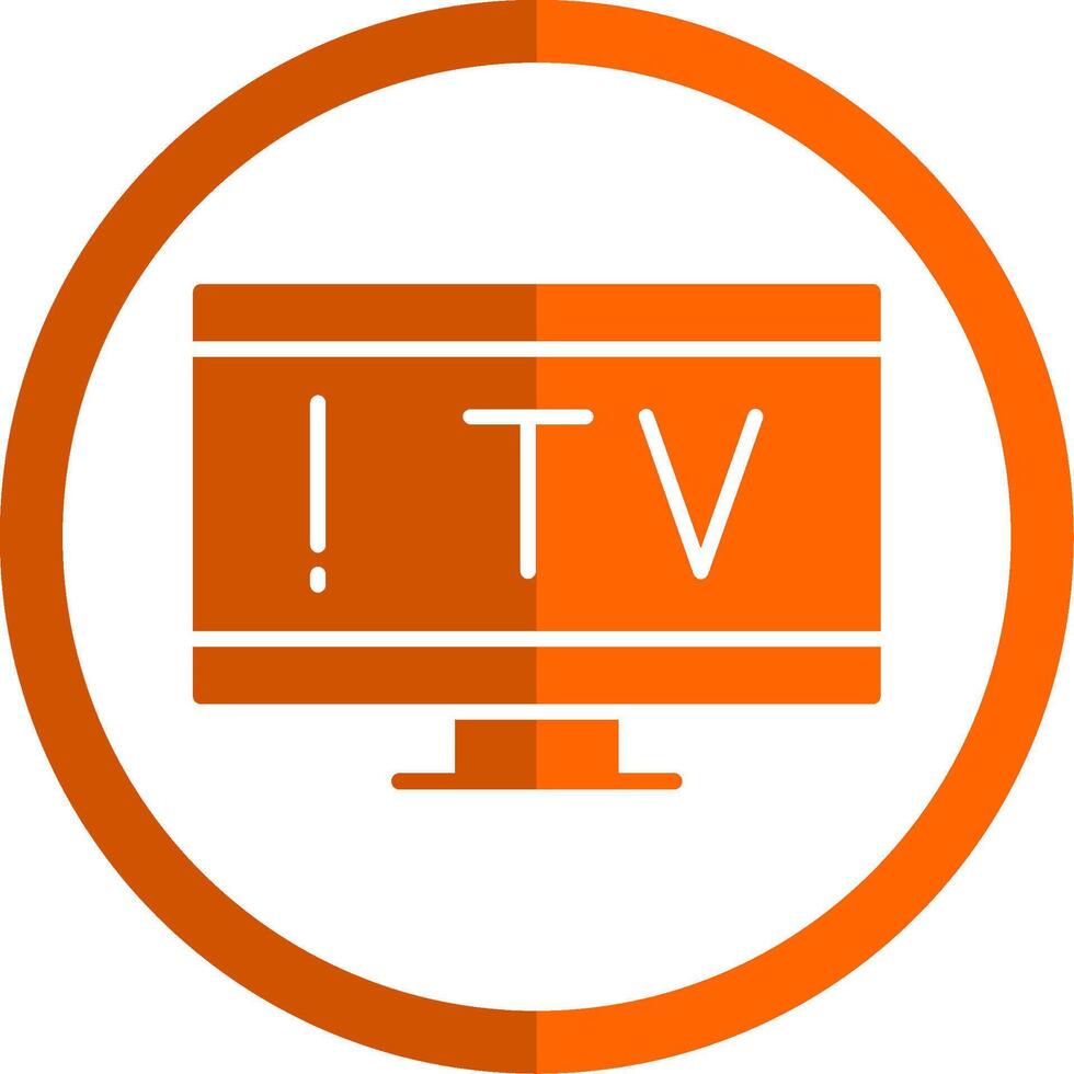 Tv Glyph Orange Circle Icon vector