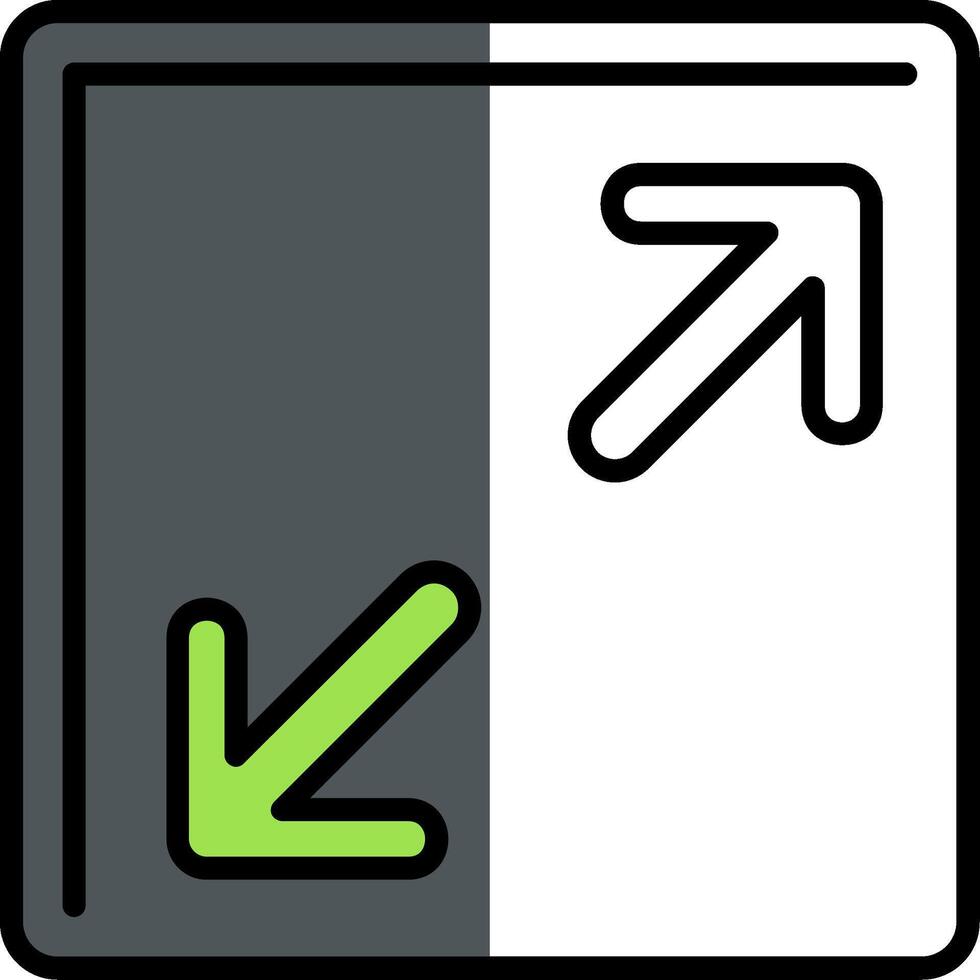 Resize Filled Half Cut Icon vector