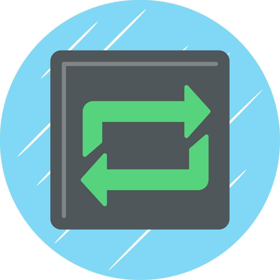 Repeat Flat Blue Circle Icon vector
