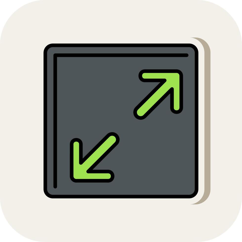 Resize Line Filled White Shadow Icon vector