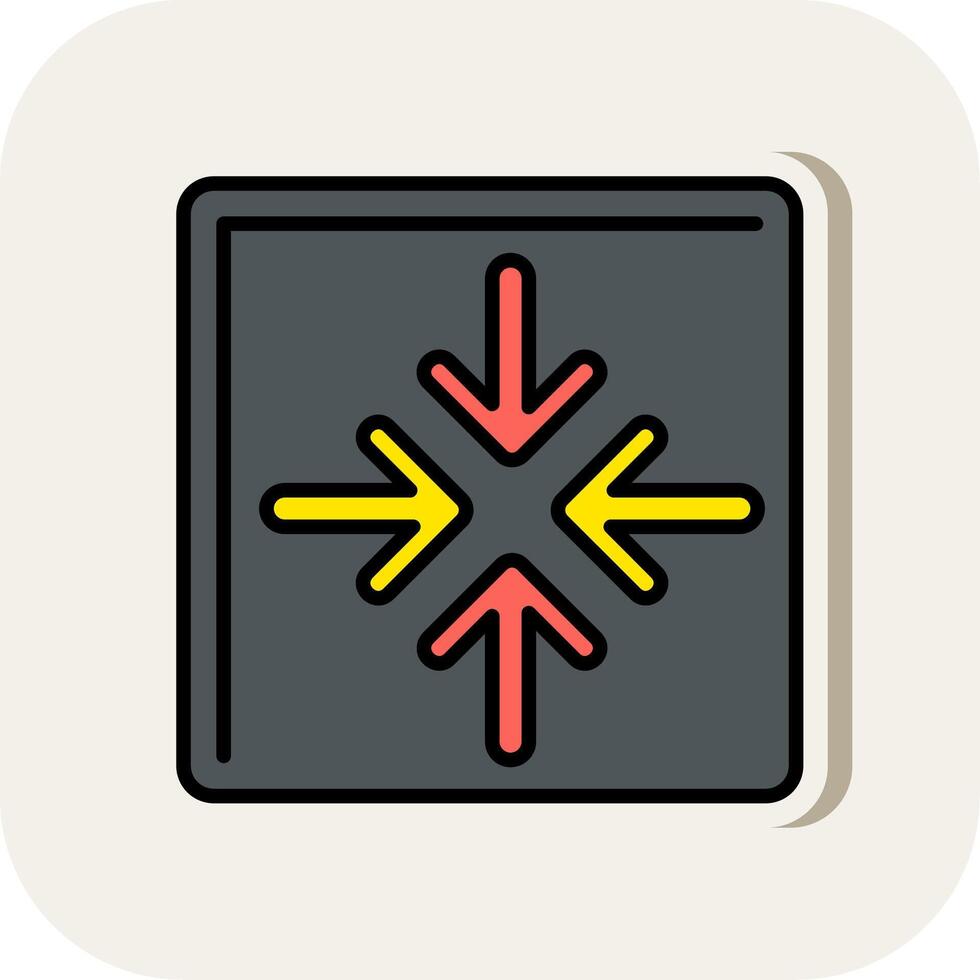 Minimize Line Filled White Shadow Icon vector