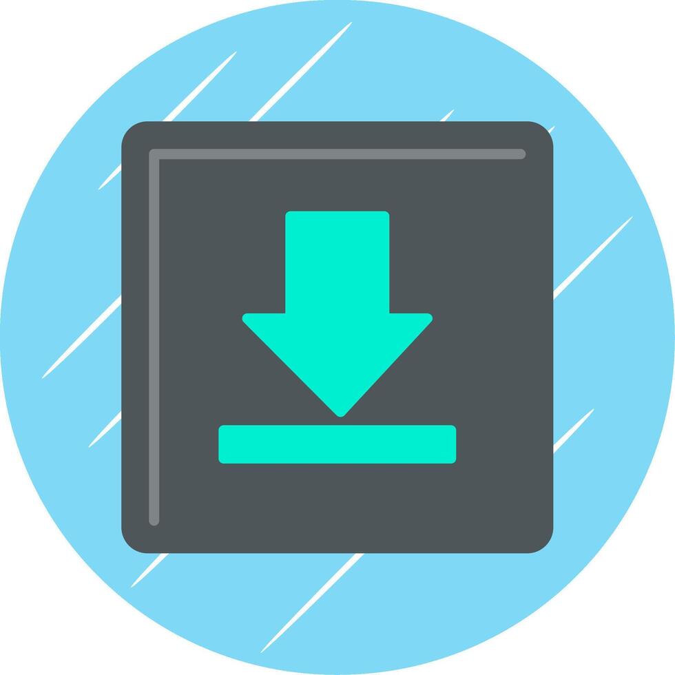 Down Arrow Flat Blue Circle Icon vector