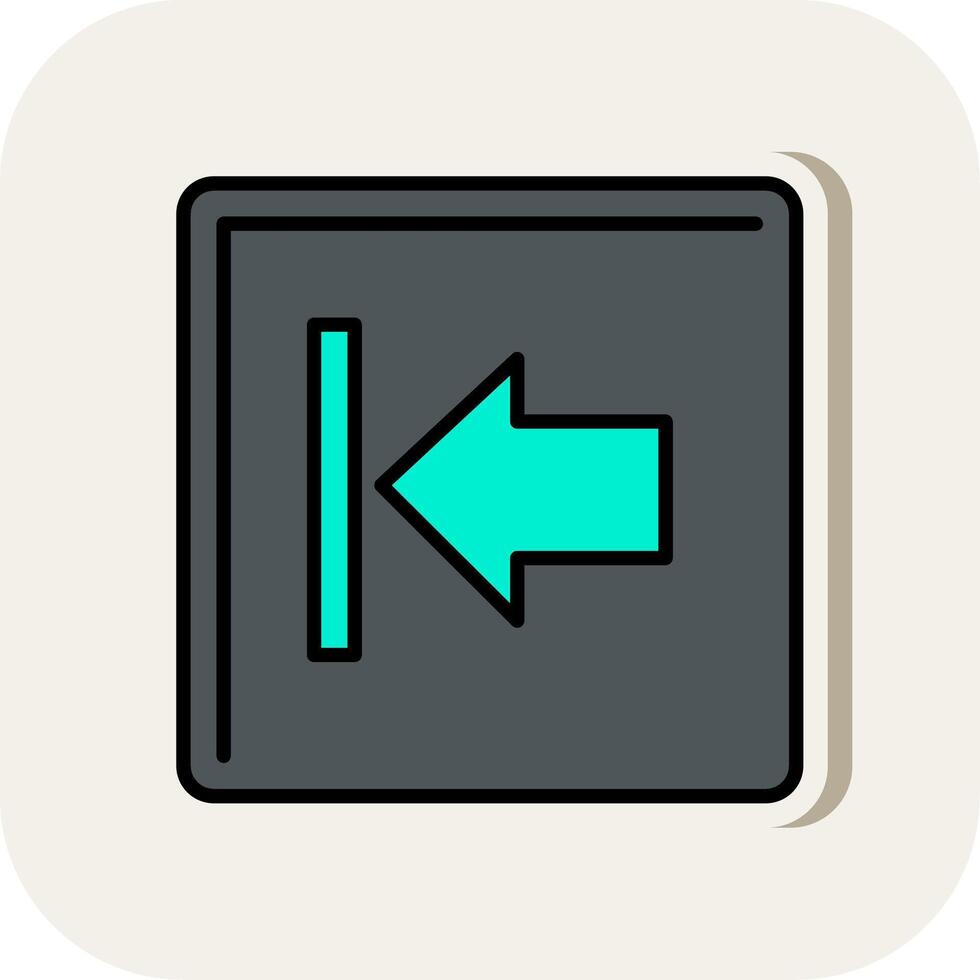 Left Arrow Line Filled White Shadow Icon vector