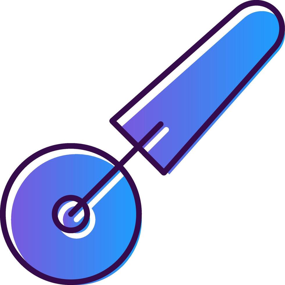 Pizza Cutter Gradient Filled Icon vector