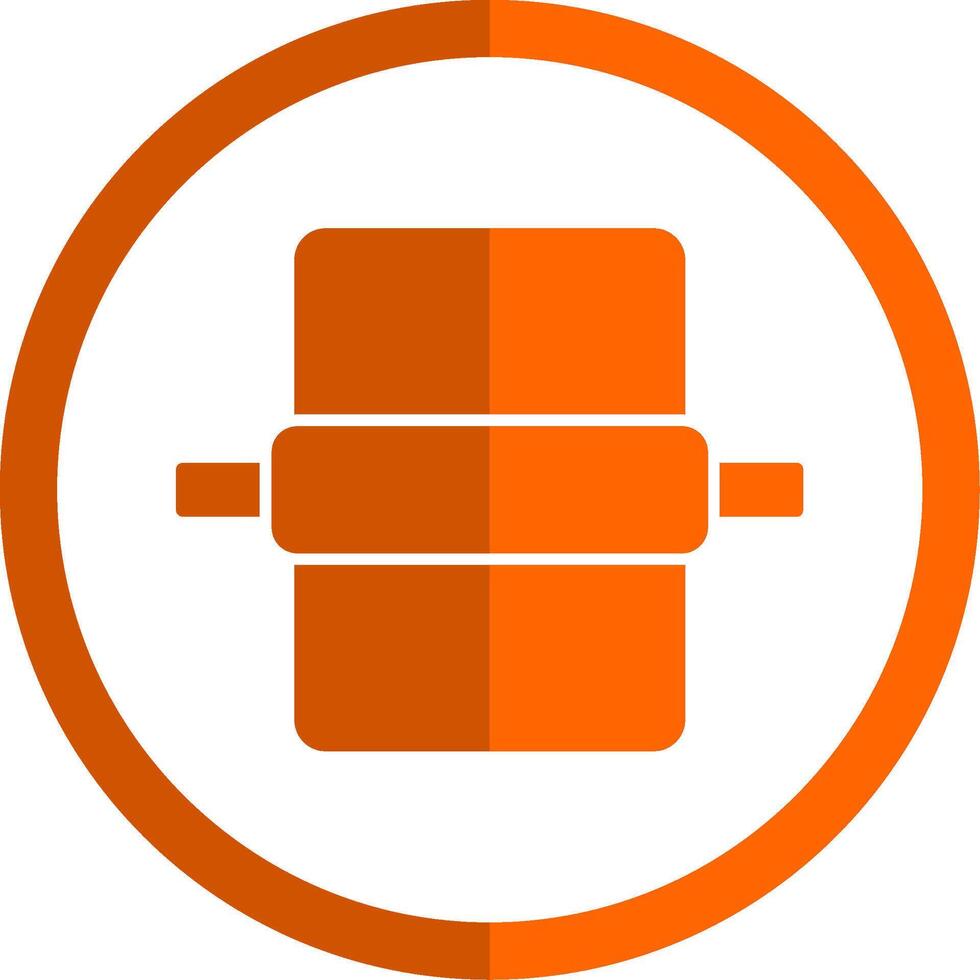 Dough Glyph Orange Circle Icon vector
