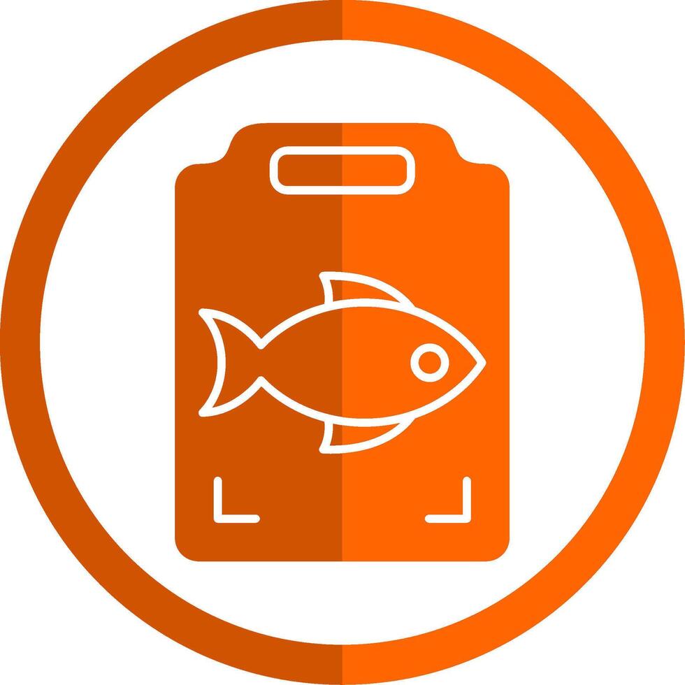 pescado Cocinando glifo naranja circulo icono vector