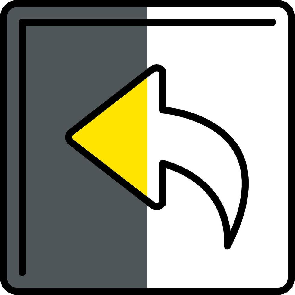 Curved Left Filled Half Cut Icon vector
