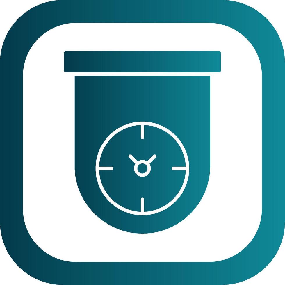 Kitchen Timer Glyph Gradient Round Corner Icon vector