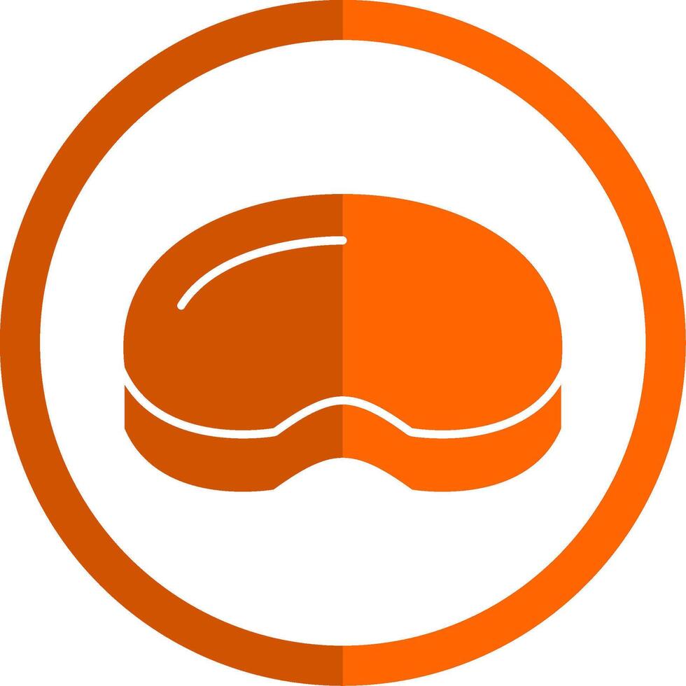 Steak Glyph Orange Circle Icon vector