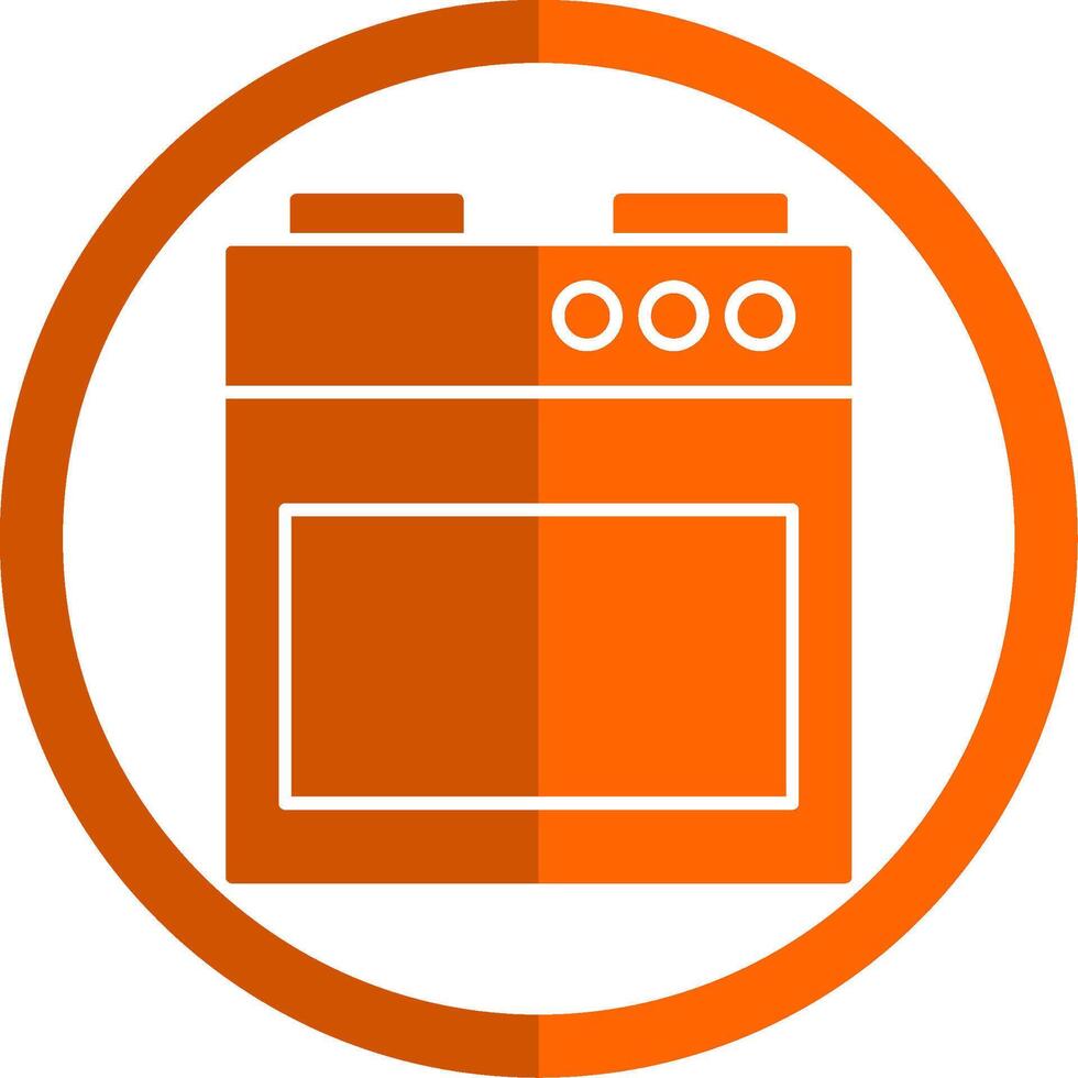 Stove Glyph Orange Circle Icon vector