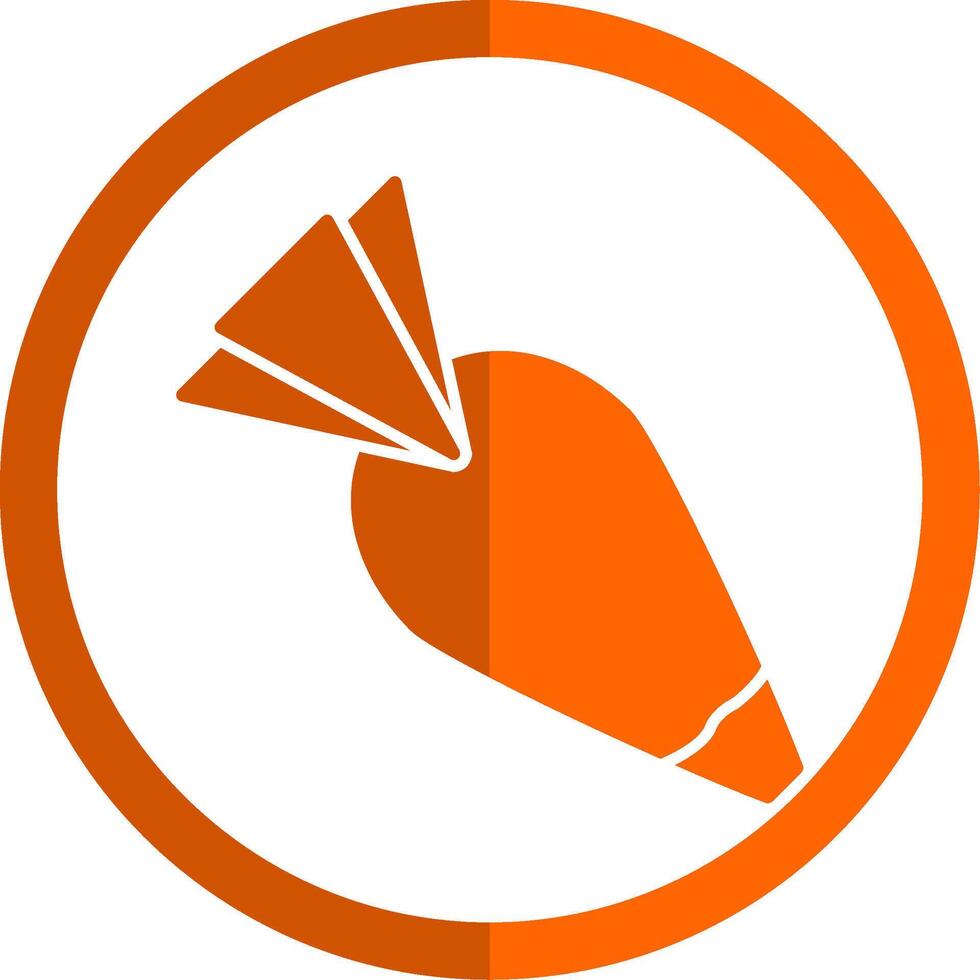 Pastelería bolso glifo naranja circulo icono vector
