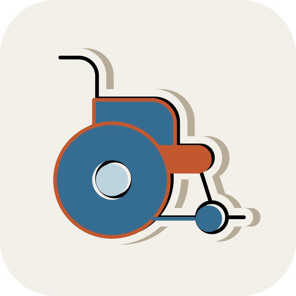 Wheelchair Line Filled White Shadow Icon vector