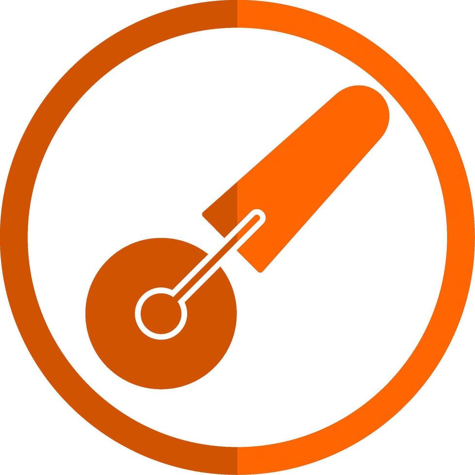 Pizza Cutter Glyph Orange Circle Icon vector