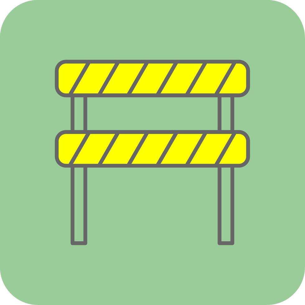 Road Block Filled Yellow Icon vector