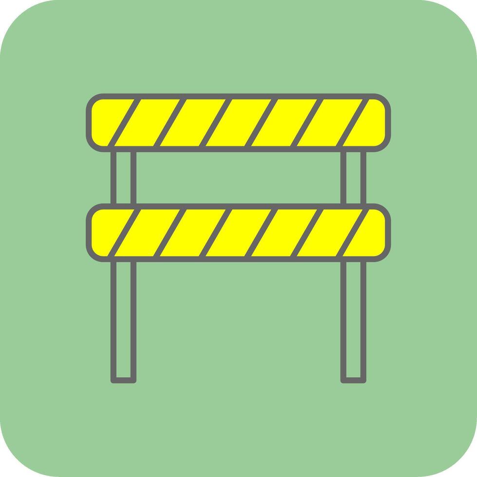 Road Block Filled Yellow Icon vector